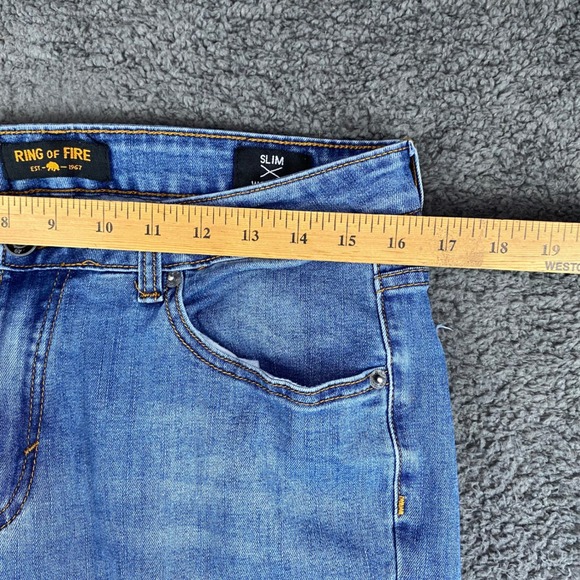 Ring of Fire Slim Fit Jeans Men's W32 L30 Light Wash Denim Casual - Picture 3 of 8